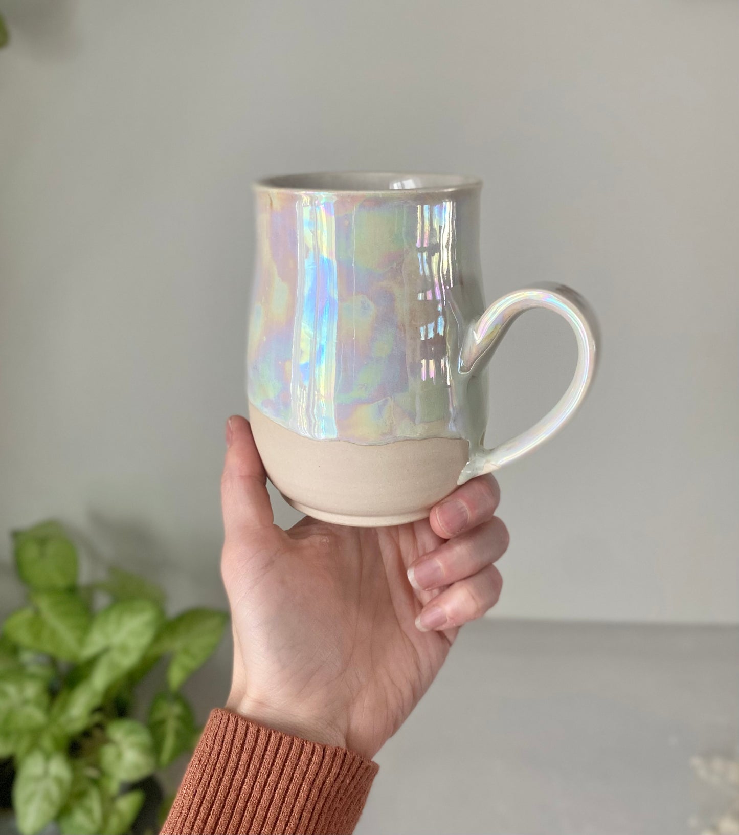 Iridescent White Pearl Mug