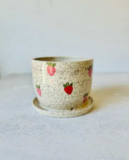 Strawberry Speckled Planter (Second)