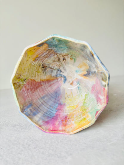 Radiant Rainbow Scalloped Planter