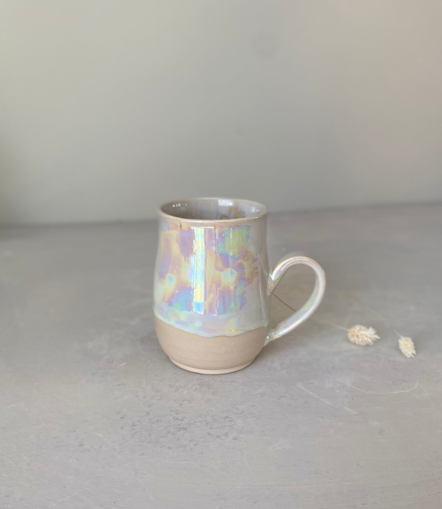 Iridescent White Pearl Mug