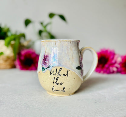 Iridescent Floral What the Fuck Mug