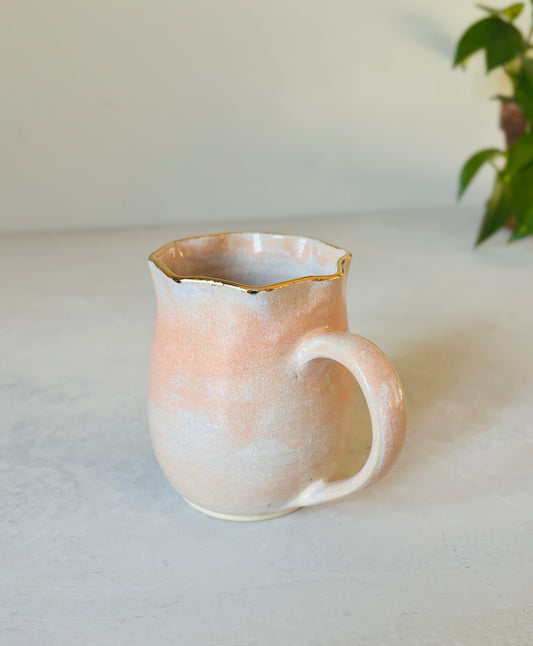 13 fl oz Golden Rimmed Peachy Petal Mug