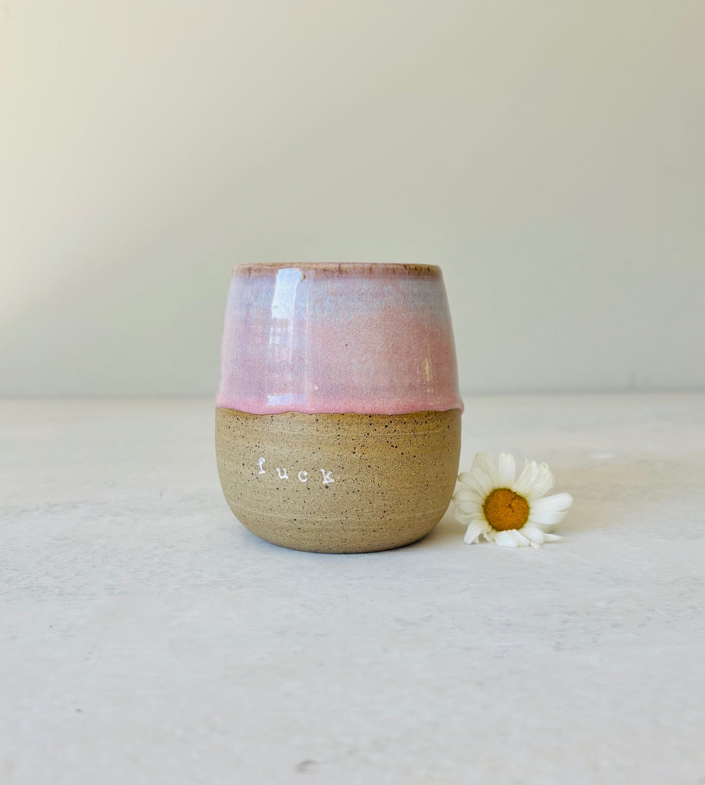 “Fuck” Tumbler in Pansy Pink (14 fl oz)