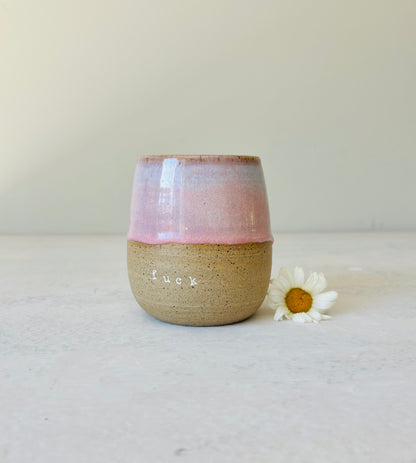 “Fuck” Tumbler in Pansy Pink (14 fl oz)
