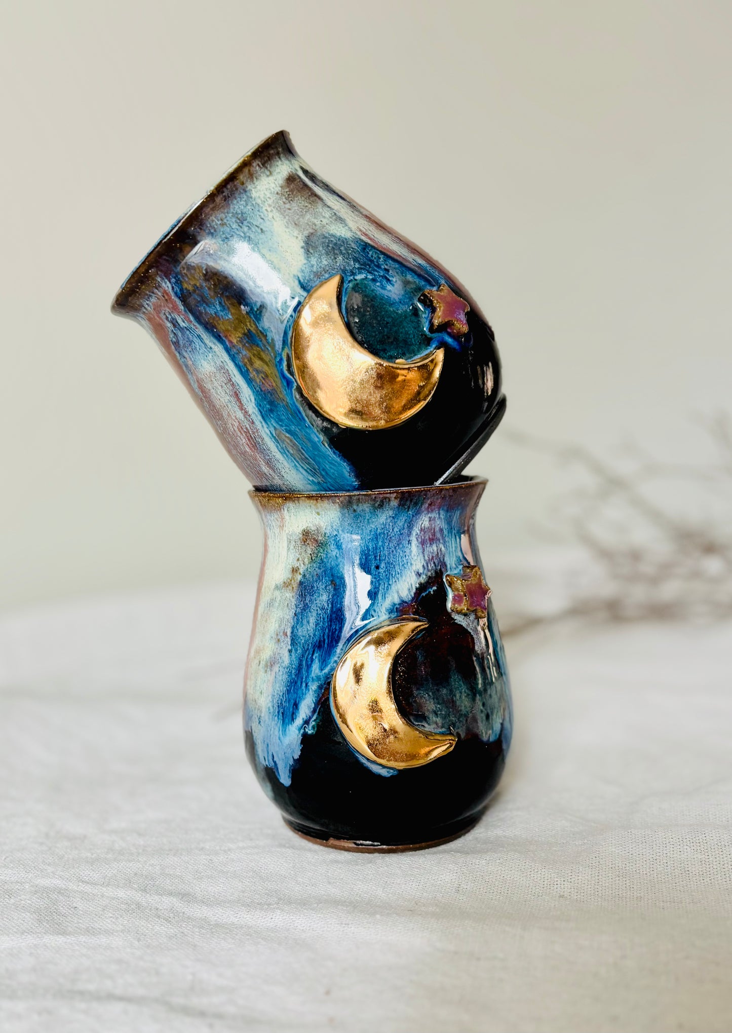 14 fl oz Outer Space 22k Golden Moon Mug #1